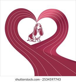 The Basset Hound is transformed into a heartwarming, mystical being with heart-shaped wings symbolizing love, loyalty, and devotion. Its wings radiate soft hues and create an aura of warmth and care.