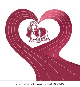 El Basset Hound se transforma en un ser místico y conmovedor con alas en forma de corazón que simbolizan el amor, la lealtad y la devoción. Sus alas irradian tonos suaves y crean un aura de calidez y cuidado.