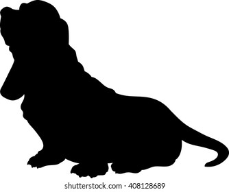 Basset Hound vector silhouette