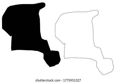 Basseterre City (Saint Kitts and Nevis island, Federation of Saint Christopher and Nevis) map vector illustration, scribble sketch City of Basseterre map