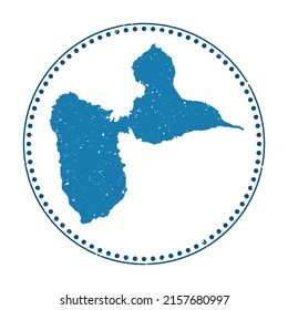 Basse-Terre Island sticker. Travel rubber stamp with map shape, vector illustration. Can be used as insignia, logotype, label, sticker or badge of the Basse-Terre Island.