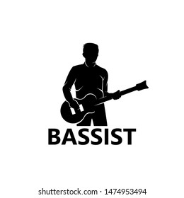 Bassist Logo Template Design Vector, Emblem, Design Concept, Creative Symbol, Icon