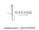 bassist vector logo template.musician initials with bass icon.