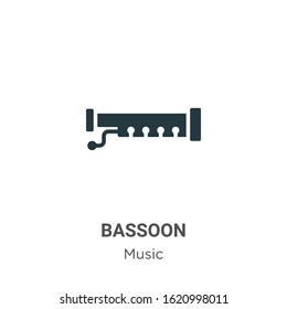 Bassoon glyph icon vector on white background. Flat vector bassoon icon symbol sign from modern music collection for mobile concept and web apps design.