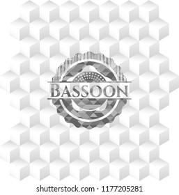Bassoon grey emblem with geometric cube white background