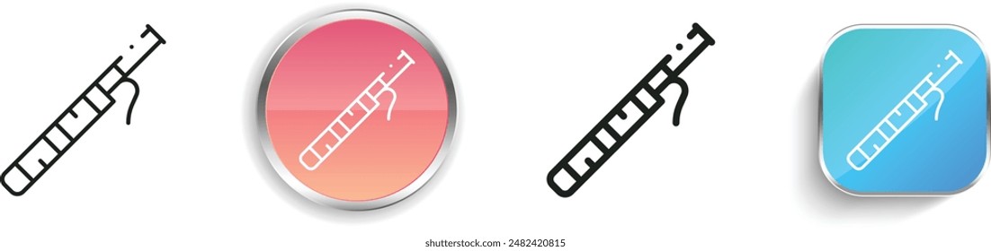 bassoon icon. Thin Linear, Regular and Button Style Design Isolated On White Background