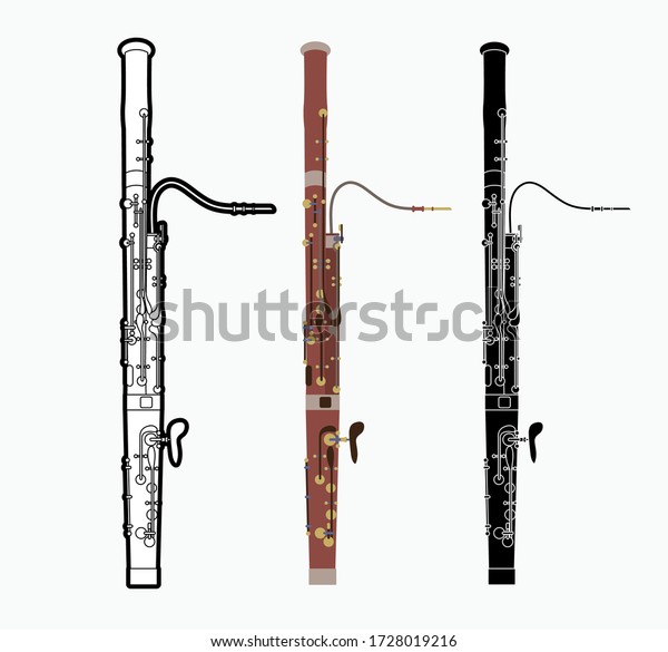 Bassoon\
instrument cartoon music graphic\
vector