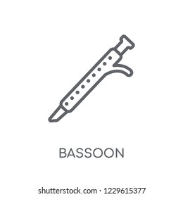 Bassoon linear icon. Modern outline Bassoon logo concept on white background from Music collection. Suitable for use on web apps, mobile apps and print media.