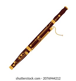 Bassoon musical instrument isolated on white background.Vector.