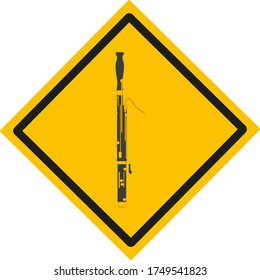 bassoon musical instruments on white background