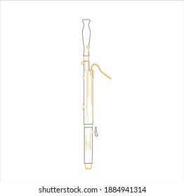 bassoon musical instruments on white background