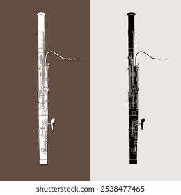 Bassoon Orchestra Instrument Cartoon Music Graphic Vector