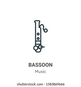 Bassoon outline vector icon. Thin line black bassoon icon, flat vector simple element illustration from editable music concept isolated on white background