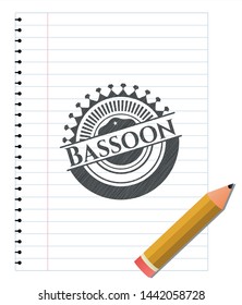Bassoon pencil effect. Vector Illustration. Detailed.