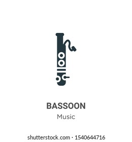 Bassoon vector icon on white background. Flat vector bassoon icon symbol sign from modern music collection for mobile concept and web apps design.