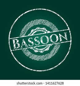 Bassoon written on a chalkboard. Vector Illustration. Detailed.