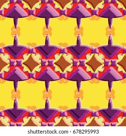 Bass-relief, optical illusion. Colorful seamless texture with shadow. Geometric vector pattern for website, corporate style, party invitation, wallpaper, interior design