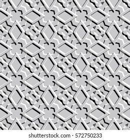 Bass-relief optical illusion. Endless texture with shadow. Geometric vector pattern for website, corporate style, party invitation, wallpaper, interior design