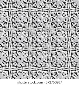 Bass-relief optical illusion. Endless texture with shadow. Geometric vector pattern for website, corporate style, party invitation, wallpaper, interior design