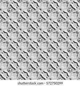 Bass-relief optical illusion. Endless texture with shadow. Geometric vector pattern for website, corporate style, party invitation, wallpaper, interior design