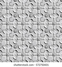 Bass-relief optical illusion. Endless texture with shadow. Geometric vector pattern for website, corporate style, party invitation, wallpaper, interior design