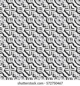 Bass-relief optical illusion. Endless texture with shadow. Geometric vector pattern for website, corporate style, party invitation, wallpaper, interior design