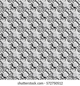 Bass-relief optical illusion. Endless texture with shadow. Geometric vector pattern for website, corporate style, party invitation, wallpaper, interior design