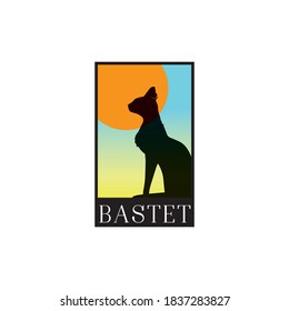 Bast, logo de Bastet, símbolo egipcio 