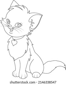 bast Cat outline coloring page 