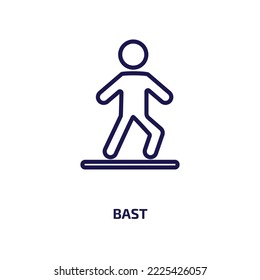 icono bast de la colección people. Bombilla lineal delgada, higiene, icono del contorno de lavado aislado sobre fondo blanco. Signo de bast vectorial de línea, símbolo para web y móvil