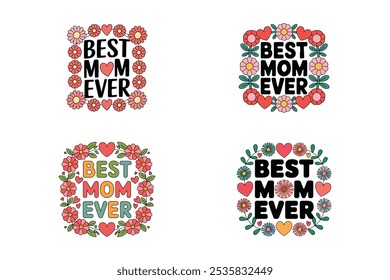 Bast mom ever vector art icon design