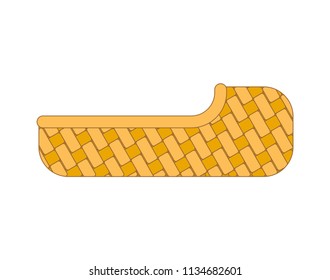 Bast shoe isolated. Russian national folk old shoes. Russia Historical footwear. Vector illustration.
