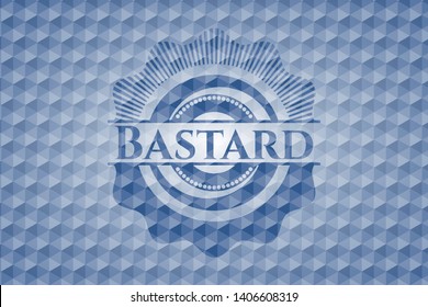 Bastard blue polygonal badge. Vector Illustration. Detailed.