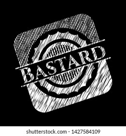 Bastard written on a chalkboard. Vector Illustration. Detailed.