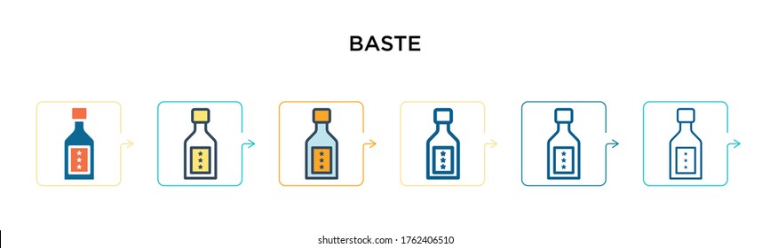 Baste vector icon in 6 different modern styles. Black, two colored baste icons designed in filled, outline, line and stroke style. Vector illustration can be used for web, mobile, ui