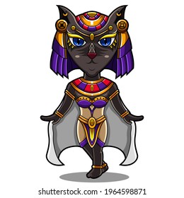 Bastet chibi mascot logo design