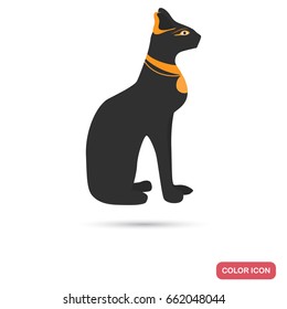 Bastet Goddess color flat icon for web and mobile design