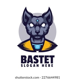 Bastet Mascot Logo Design Vector