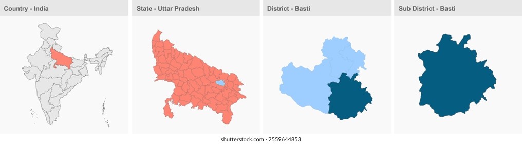 Basti map, Basti District, Uttar Pradesh State, Republic of India, Government of  Uttar Pradesh, Indian territory, Eastern India, politics, village, tourism