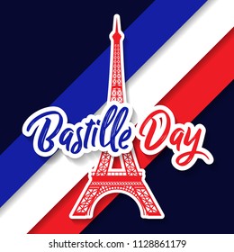 Bastille Day 14th of July, Vive la france, France celebrate. Vector greeting