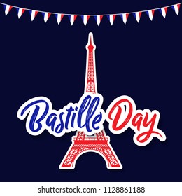 Bastille Day 14th of July, Vive la france, France celebrate. Vector greeting