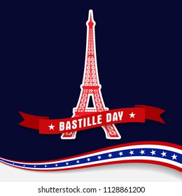 Bastille Day 14th of July, Vive la france, France celebrate. Vector greeting