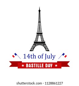 Bastille Day 14th of July, Vive la france, France celebrate. Vector greeting