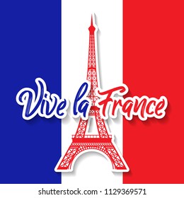 Bastille Day 14th of July, Vive la france, France celebrate. Vector greeting