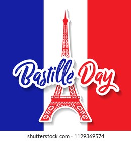 Bastille Day 14th of July, Vive la france, France celebrate. Vector greeting