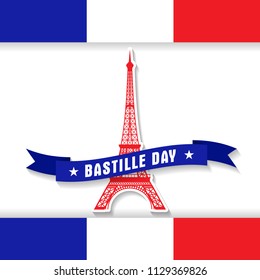 Bastille Day 14th of July, Vive la france, France celebrate. Vector greeting