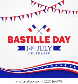 Bastille Day 14th of July, Vive la france, France celebrate. Vector greeting