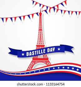 Bastille Day 14th of July, Vive la france, France celebrate. Vector greeting