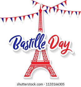 Bastille Day 14th of July, Vive la france, France celebrate. Vector greeting