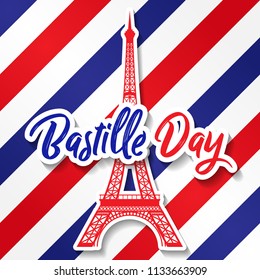 Bastille Day 14th of July, Vive la france, France celebrate. Vector greeting
